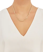 Flat Curb Link 18" Chain Necklace in 18k Gold-Plated Sterling Silver