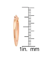 Steeltime 18K Rose Gold Plated Stainless Steel Flat Hoop Earrings