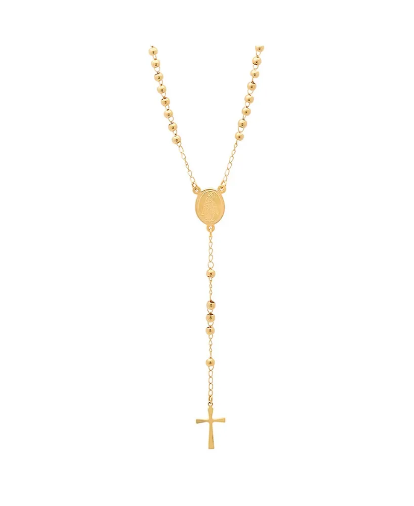 Steeltime Ladies 18K Micron Gold Plated Stainless Steel Prayer Beaded Rosary - Gold