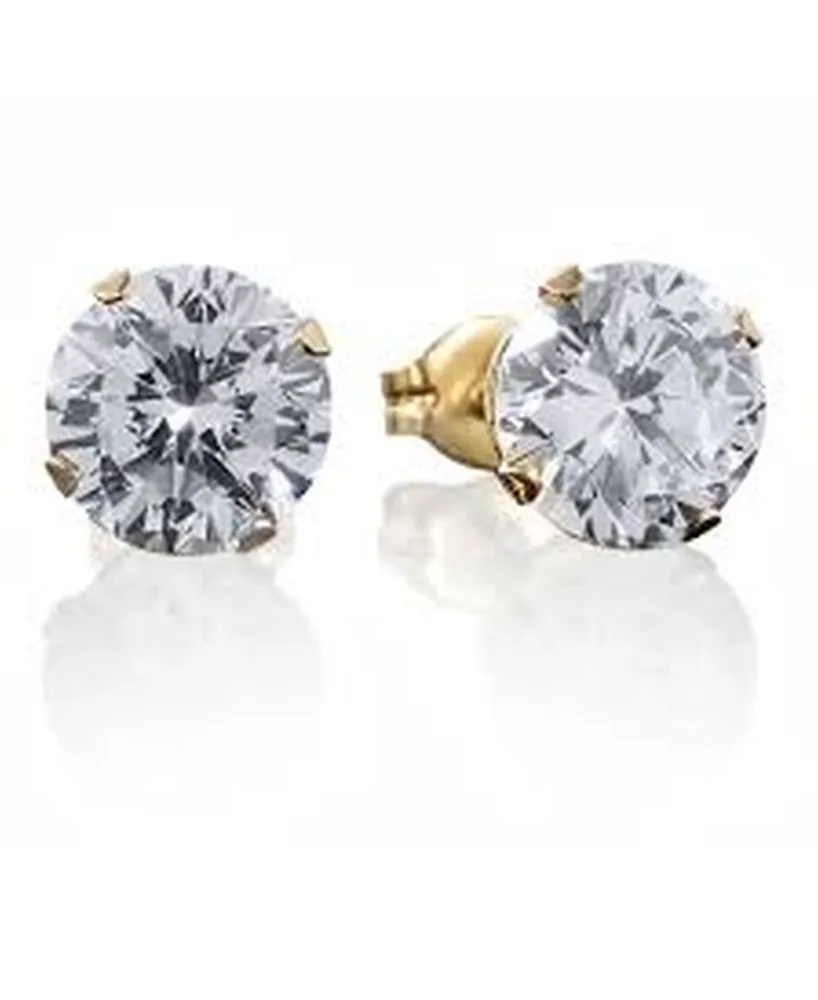 Steeltime Stainless Steel 18K Micron Gold Plated Stud Earrings - Gold