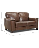 Brayna 65" Classic Leather Loveseat, Created for Macy's