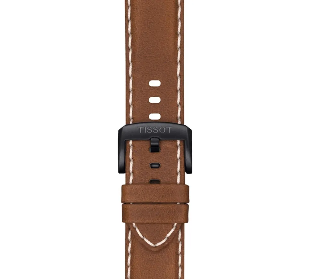 Tissot Men's Swiss Chronograph Supersport T-Sport Brown Leather Strap Watch 46mm