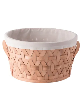 Vintiquewise Wooden Round Display Basket Bins