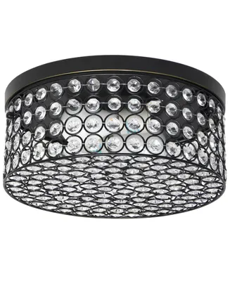 Elegant Designs Elipse Crystal 2 Light Round Ceiling Flush Mount