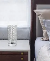 Elegant Designs Elipse Crystal Bedside Nightstand Cylindrical Uplight Table Lamp