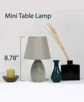 Simple Designs Mini Egg Oval Ceramic Table Lamp 2 Pack Set