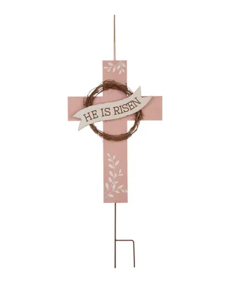 Glitzhome Easter Cross Yard Stake or Wall Decor