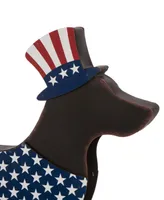 Glitzhome 24.52"L Metal-Wooden Patriotic Double Sided Home-Welcome Dachshund Decor