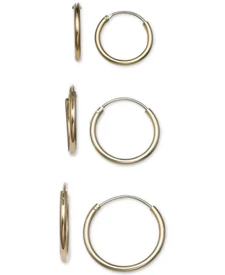 Giani Bernini 3-Pc. Set Small Endless Hoop Earrings in 18k Gold-Plated Sterling Silver, Created for Macy's