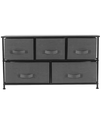 Sorbus 5 Drawers Dresser- Storage Unit with Steel Frame, Wood Top, Fabric Bins - for Bedroom, Closet, Office and more