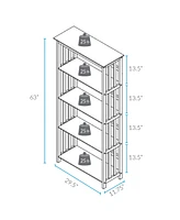 Yu Shan Mission Style 5-Shelf Bookcase