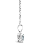 Aquamarine (3/8 ct. t.w.) and Diamond Accent Pendant Necklace Sterling Silver (Also Available Emerald)