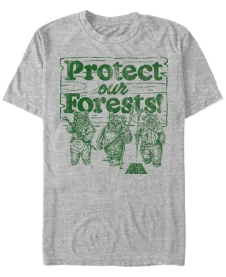 Fifth Sun Men's Star Wars Ewoks Protect Our Forests Camp Short Sleeve T-shirt
