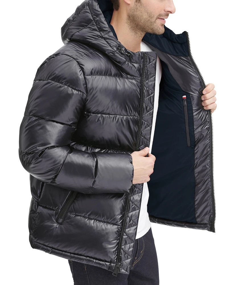 Tommy Hilfiger Men's Pearlized Performance Hooded Puffer Coat