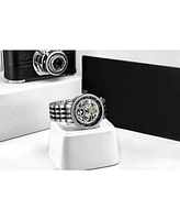 Stuhrling Men's Black - Silver Tone Stainless Steel Bracelet Watch 49mm