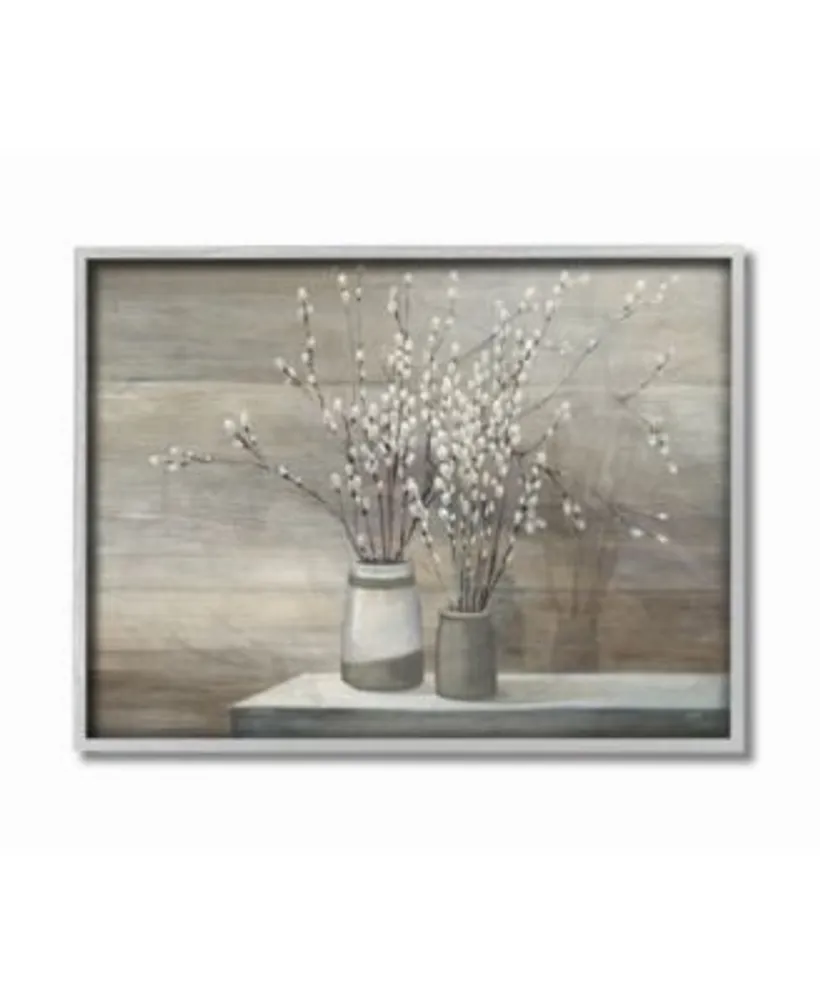 Stupell Industries Willow Still Life Gray Framed Texturized Art Collection