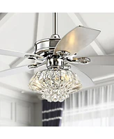 Kate 48" 3-Light Glam Crystal Drum Led Ceiling Fan with Remote