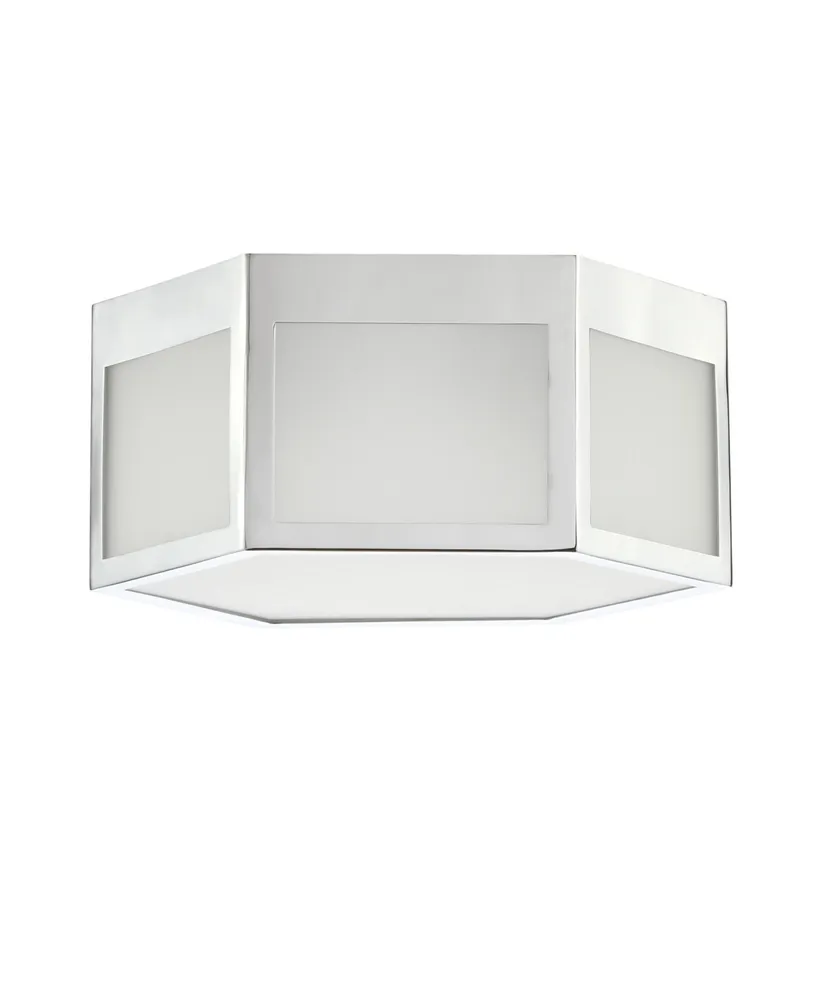 Minimo 13" Hexagon, Frosted Glass Led Flush Mount