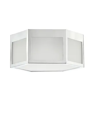 Minimo 13" Hexagon, Frosted Glass Led Flush Mount