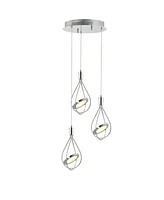 Orion 11.5" Adjustable Modern Integrated 3-Light Cluster Led Pendant