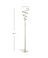 Scribble 60.5" Modern Dimmable Integrated Led Floor Lamp - Gold