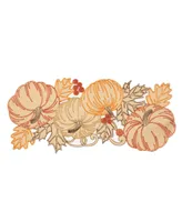 Manor Luxe Pumpkin Party Embroidered Cutwork Table Runner