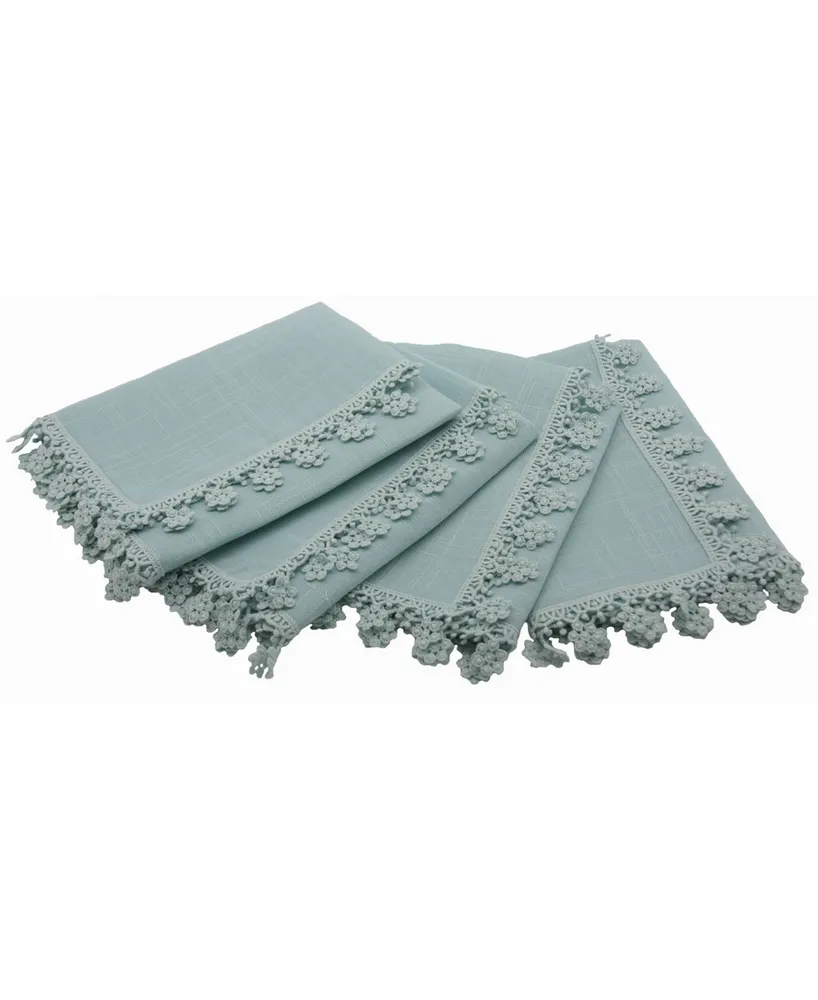 Manor Luxe Floral Charm Lace Trim Napkins