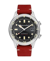 Spinnaker Men's Bradner Automatic Red Genuine Leather Strap Watch 42mm