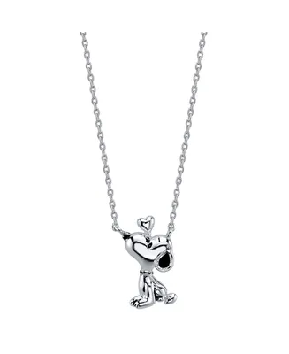 Unwritten Peanuts Snoopy Necklace in Silver Plate