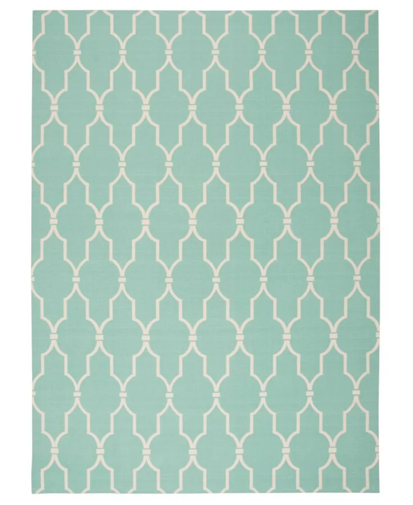 Long Street Looms Backyard BAC087 Aqua 7'9" x 10'10" Outdoor Area Rug