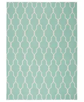 Long Street Looms Backyard BAC087 Aqua 7'9" x 10'10" Outdoor Area Rug