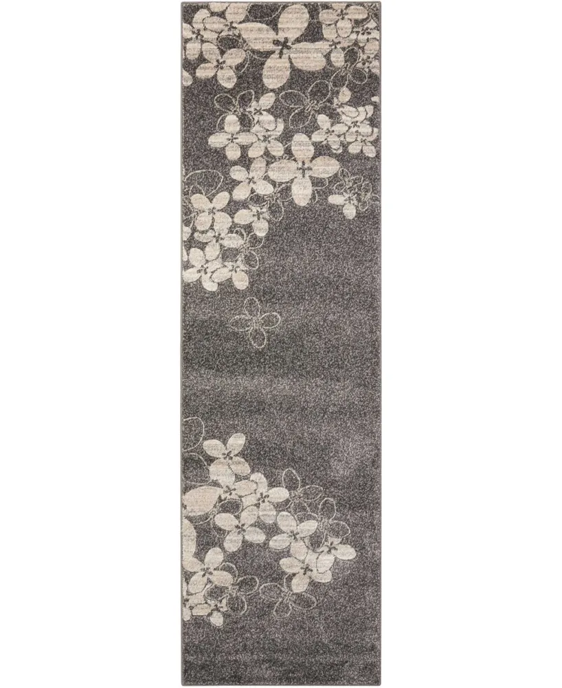 Long Street Looms Samuel SAM02 Charcoal 2'2" x 7'6" Runner Rug