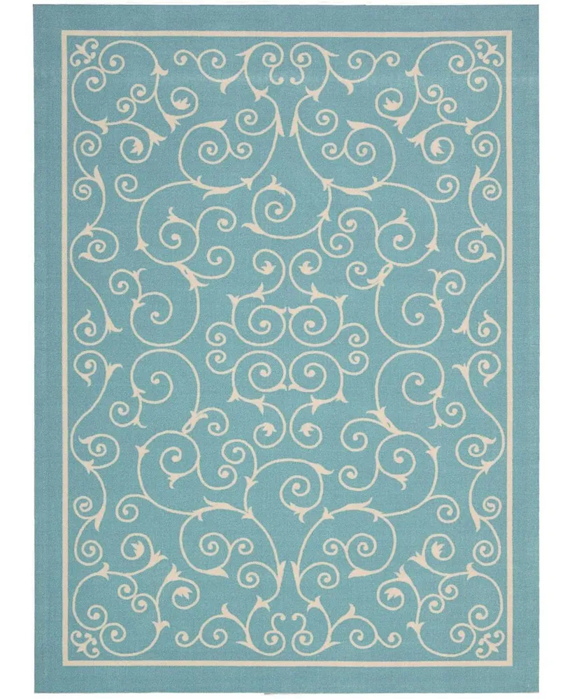 Long Street Looms Backyard BAC019 Mist 4'3" x 6'3" Outdoor Area Rug