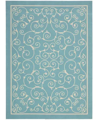 Long Street Looms Backyard BAC019 Mist 4'3" x 6'3" Outdoor Area Rug