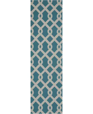 Long Street Looms Shady Brights SHA20 Ocean 2'3" x 8' Runner Rug