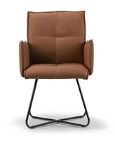 Glamour Home Set of 2 Ambel Modern Dining Chair with Metal Legs