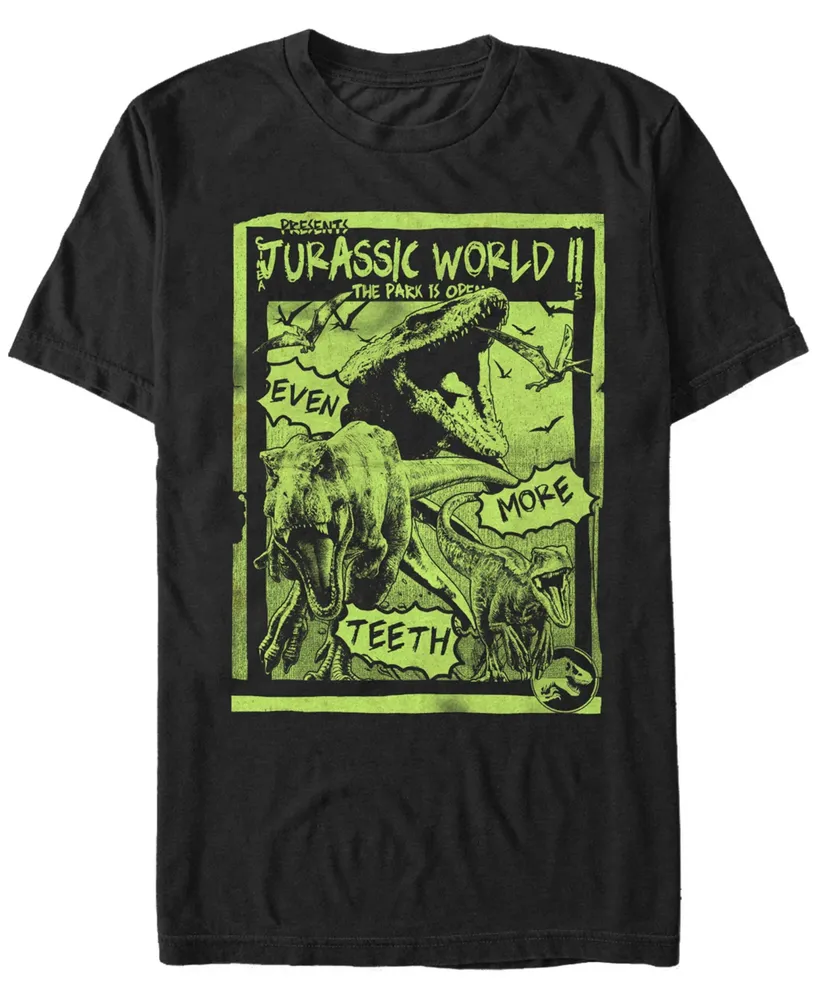 Fifth Sun Jurassic World Fallen Kingdom Men's T-Rex Neon Green Poster Short Sleeve T-Shirt