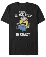 Fifth Sun Minions Men's Black Belt Crazy Short Sleeve T-Shirt