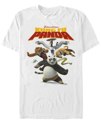 Fifth Sun Kung Fu Panda Men's Po and The Furious Five Short Sleeve T-Shirt
