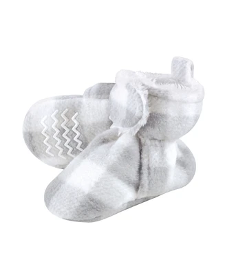 Hudson Baby Boys Cozy Fleece and Faux Shearling Booties, Heather Gray