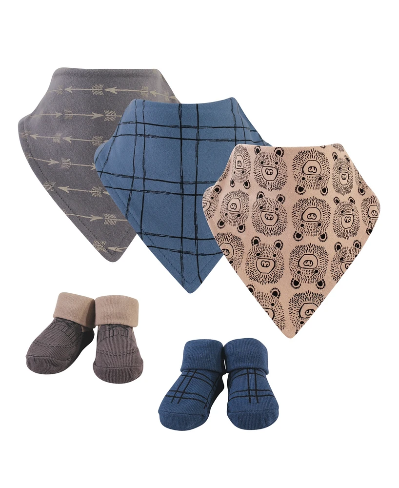 Hudson Baby Infant Boy Cotton Bib and Sock