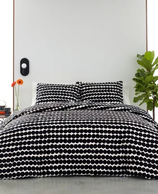 Marimekko Rasymatto Cotton Reversible 3 Piece Comforter Set, Full/Queen