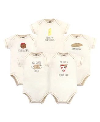 Touched by Nature Baby Girls and Boys Pizza Bodysuits, Pack of 5