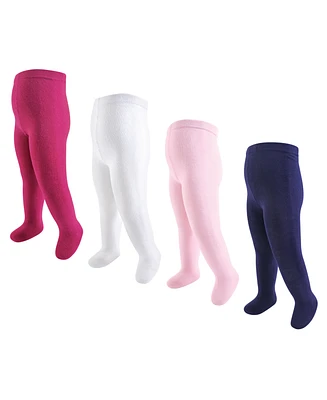Touched by Nature Toddler and Kids Girl Cotton Tights, Cream Pink, 12-14 Years