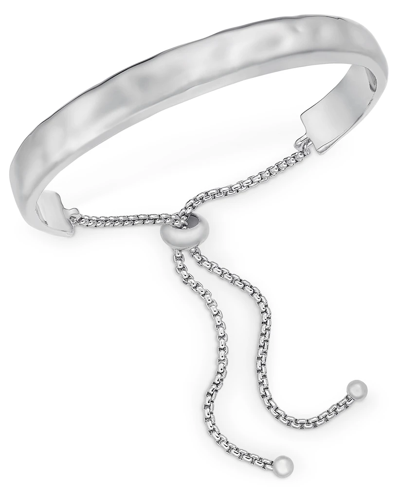Style & Co Silver-Tone Hammered Slider Bracelet, Exclusively at Macy's