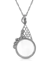 2028 Gold Tone Filigree Magnifying Glass 28" Necklace