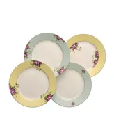 Aynsley China Archive Rose Plates, Set of 4