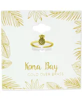 Kona Bay Pineapple Ring in Gold-Plate