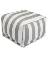 Majestic Home Goods Vertical Stripe Ottoman Square Pouf 27" x 17"