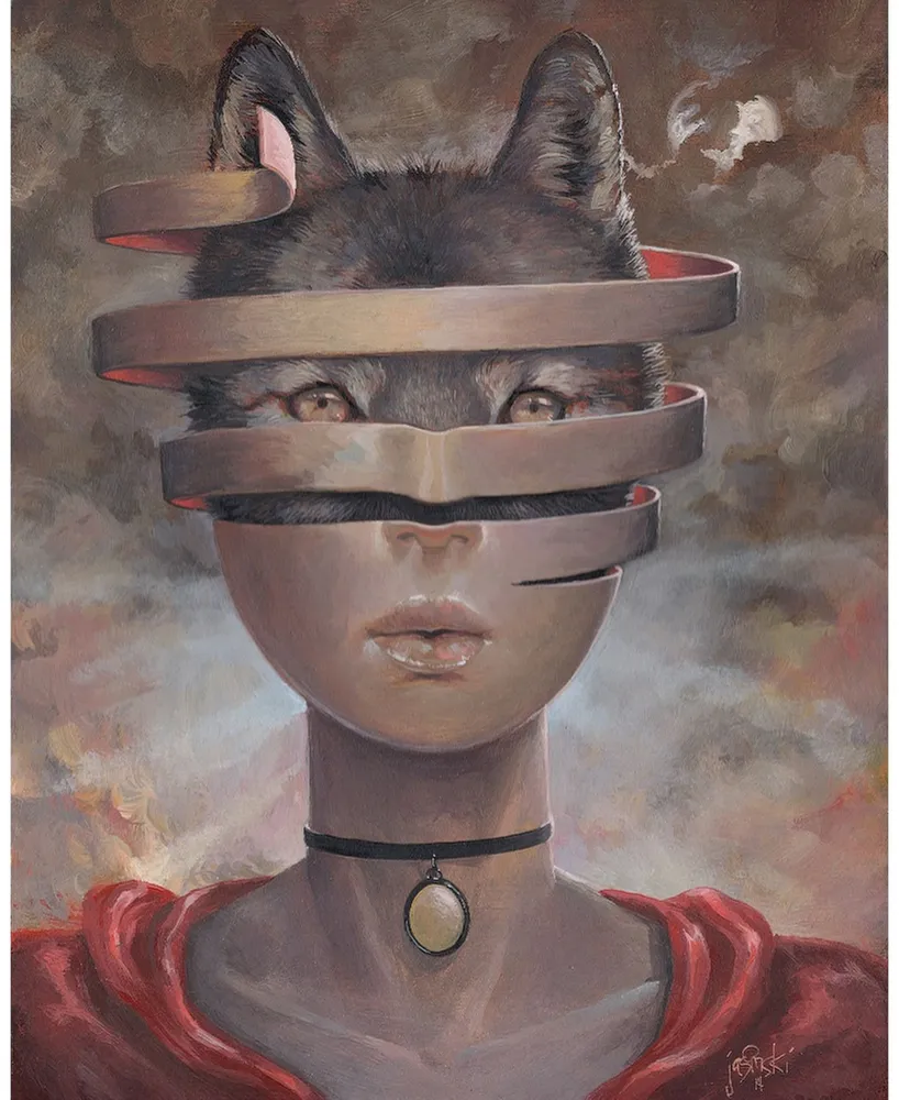Eyes On Walls Aaron Jasinski Wolf in Lambs Clothes Museum Mounted Canvas 45" x 36"